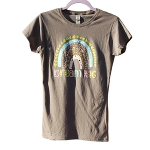 Gildan Soft Style Sublimation Transfer Dream Big Rainbow Tshirt‎ Tees Medium NWT